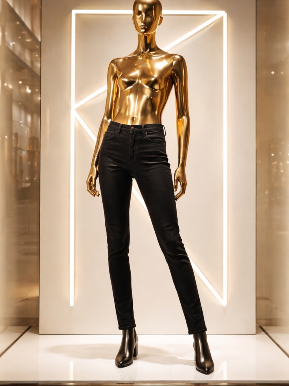 High-Rise Skinny Jeans in Black — Sleek Everyday Fit